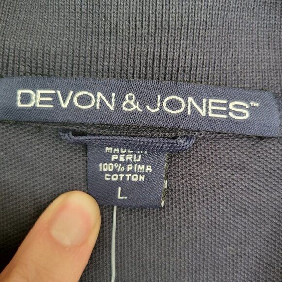 Devon & Jones Women's 100% Pima Cotton Buttons Short Sleeve Polo Lilac Shirt. L - Picture 2 of 5